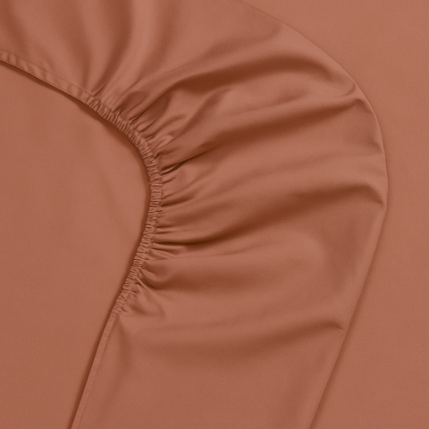BRIGHT COMPLETO LENZUOLA MATRIMONIALE IN RASO MADE IN ITALY DARK ORANGE