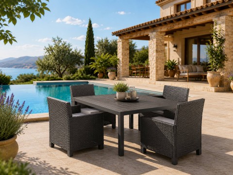 TAVOLO KING DOUBLE DINING GRAPHITE MADE IN ITALY