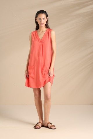 ABITO DONNA SPALLA LARGA VISCOSA LA003573 NOIDINOTTE SPICY ORANGE