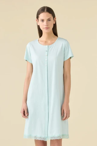 CAMICIA DA NOTTE DONNA COTO MEZZA MANICA LA003484 GREEN