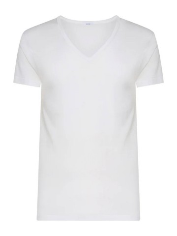 MAGLIA SILKOTTON MEZZA MANICA SCOLLO A V RAGNO 601698 BIANCO