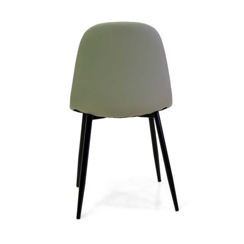 Sedia ecopelle Jacky grigio tortora struttura nero cm43x55h48/86
