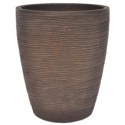 VASO TRONCO BOMBATO RIGATO MARRONE LINEA SHABBY VASAR, TBRI M37CBW