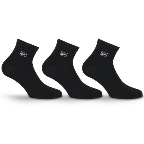 CALZA QUARTER UNISEX COTONE 3PZ F1763 200 NERO