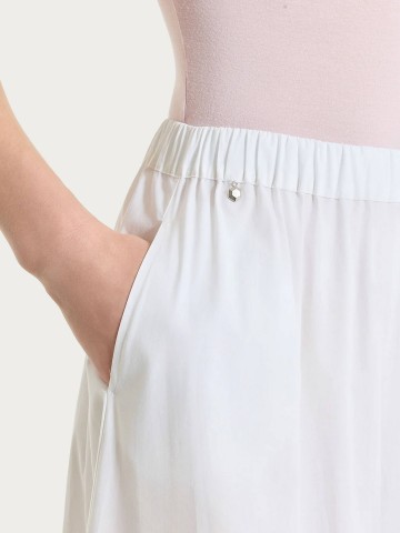 Gonna lunga a balze in Popline di Cotone DS52UG RAGNO BIANCO
