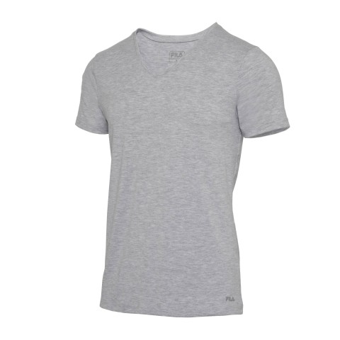 T-SHIRT MANICA CORTA SCOLLO V FILA FU5001 GRIGIO