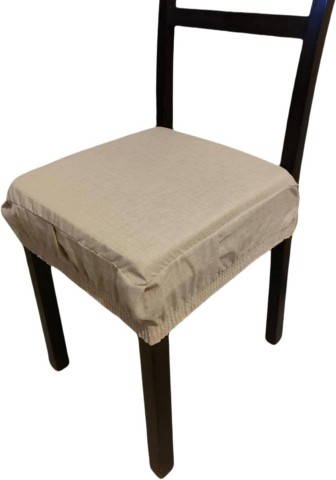 NEW EDGAR SET 2 CUSCINI PER SEDIE QUADRATI CON ELASTICO BEIGE