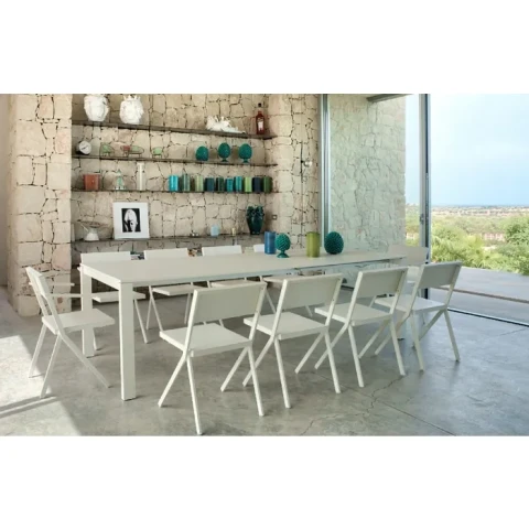 ROUND TAVOLO 160+54+54X100 BIANCO RAGGR.9002 479