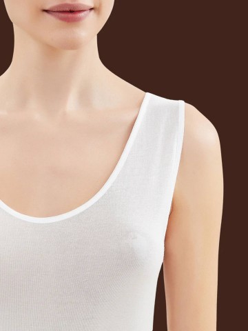 CANOTTA NATURAL SPALLA LARGA RAGNO 028192 BIANCO