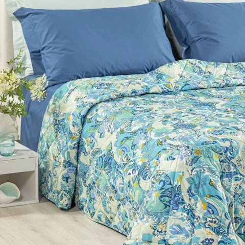 Copriletto Trapuntato In Cotone Laos Matrimoniale Caleffi ORO