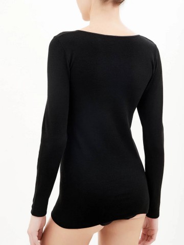 MAGLIA SINTONIA MANICA LUNGA GIROCOLLO RAGNO 072459 NERO
