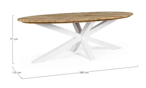 PALMDALE TAVOLO OVALE BIANCO 240x110cm RT01 BIZZOTTO
