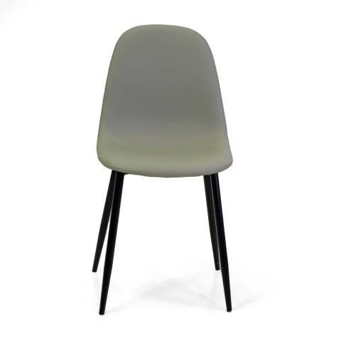 Sedia ecopelle Jacky grigio tortora struttura nero cm43x55h48/86