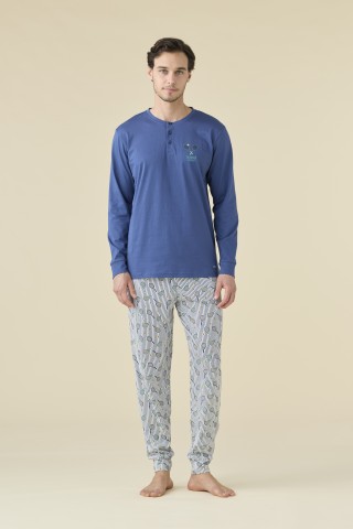 PIGIAMA UOMO COTONE MANICA LUNGA FC003241 ENSIGN BLUE
