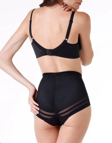 Guaina contenitiva Modern Shaping in microfibra doppiata e tulle 9L0CVP NERO