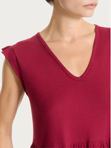 ABITO DONNA CON MANICHINA DQ58D3 BEET RED