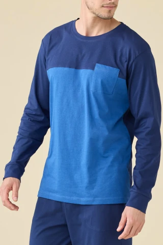 PIGIAMA UOMO COTONE MANICA LUNGA FC003242 LIMOK BLUE