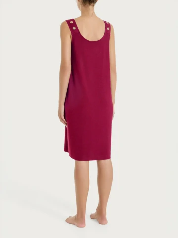 Abito Smanicato con occhielli in Viscosa Summer DT02D2 BEET RED