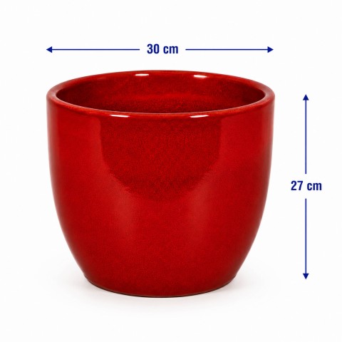VASO CERAMICA SHANGAI S 30X27H ROSSO