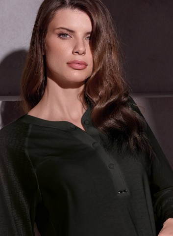 PIGIAMA DONNA COTONE Manica lunga SERAFino COC654134 lormar NERO