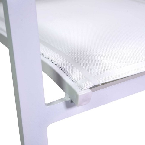 POLTRONA SULLIVAN BIANCA ALLUMINIO CON BRACCIOLI TONDI 747 VACCHETTI