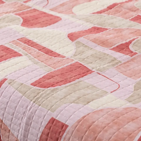 TEREN QUILT STAMPATO 2P LE0942 ROSA