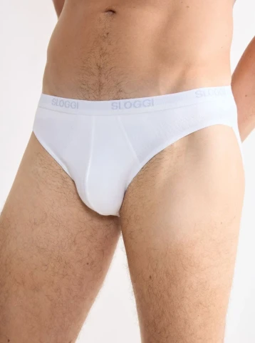 BASIC SLIP MINI PACCO DOPPIO SLOGGI 10020414 UOMO BIANCO