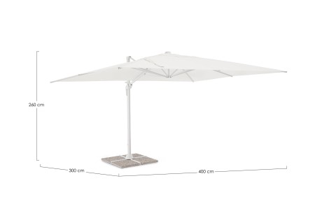 OMBRELLONE BRACCIO VEGA 3X4 BIANCO