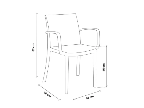 SEDIA CON BRACCIOLI ARIA ARMCHAIR ART 315 GRAFITE