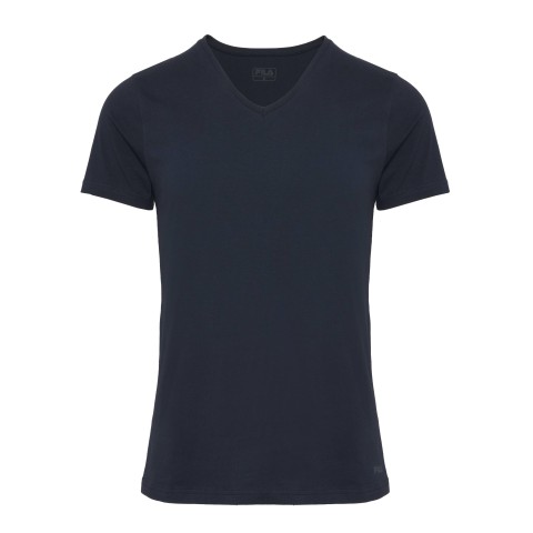 T-SHIRT MANICA CORTA SCOLLO V FILA FU5001 NAVY