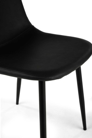 Sedia ecopelle Jacky nero cm43x55h48/86
