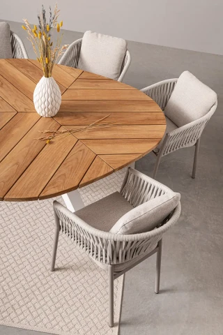 PALMDALE TAVOLO TONDO BIANCO diametro 160cm 0804738 BIZZOTTO