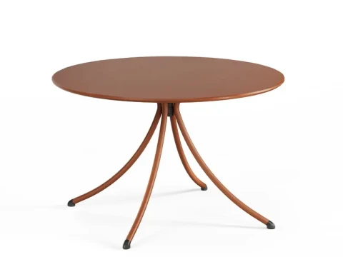 COMBO TAVOLO TONDO D.105 ROSSO ACERO LAMIERA PIENA 1814