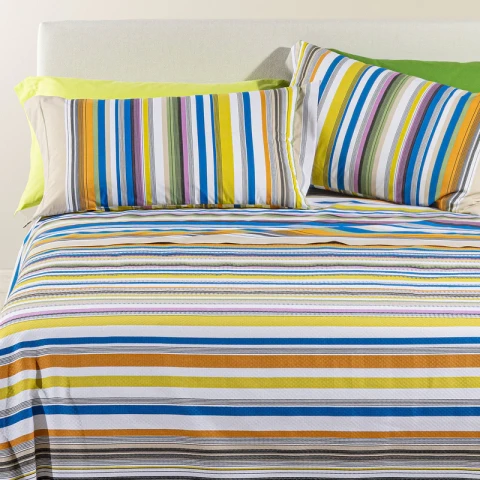 Copriletto Non Trapuntato In Cotone Piquet Bristol Piazza e Mezza Caleffi MULTICOLOR