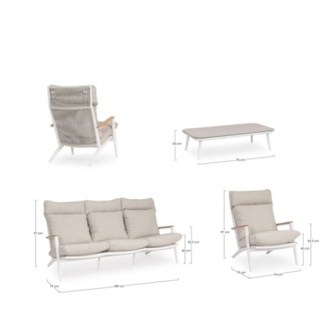 SET SALOTTO CON CUSCINI IBISCO BIANCO 0663820