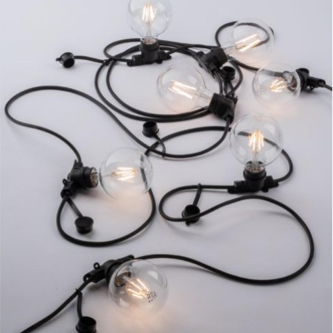 SERIE 10 LAMPADINE CAVO NERO  02789  SUPER PROMO
