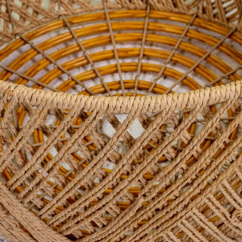 TAVOLINO LEGNO CONTENITORE NATURALE TONDO L 66H34