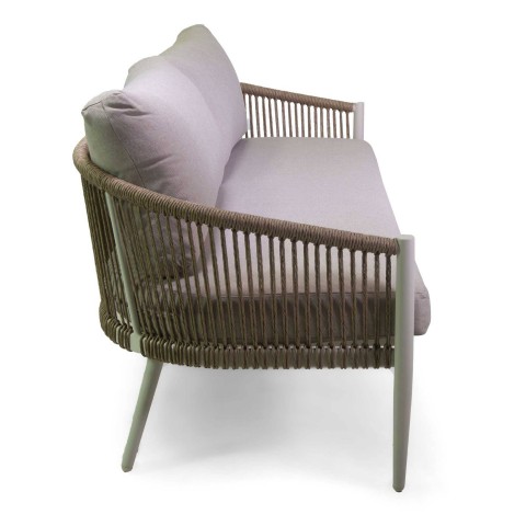 ANNISTON SALOTTO 3POSTI BIANCO/CORDA NATURALE