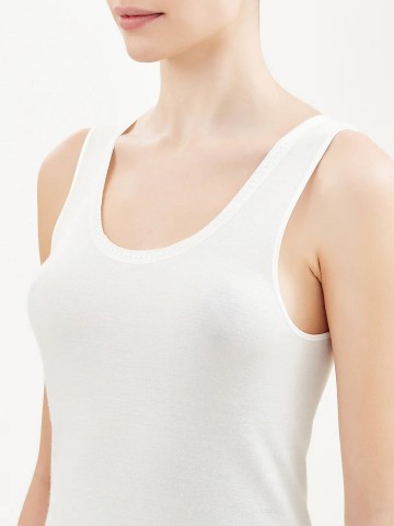 MAGLIA SINTONIA PURA SPALLA LARGA CON PIZZO RAGNO 071852 BIANCO LANA