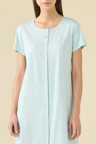 CAMICIA DA NOTTE DONNA COTO MEZZA MANICA LA003484 GREEN