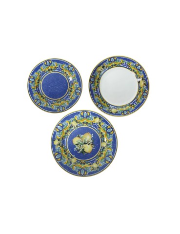 TAVOLA 18 PZ CITRUS BLU PORCELLANA 52475