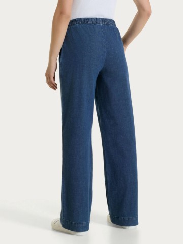 Jeans ampio con tasche e vita piatta in Super Light Denim DS87PE RAGNO INDIGO