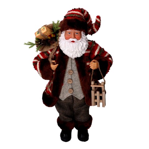 BABBO NATALE CON SLITTA H. 45cm VACCHETTI