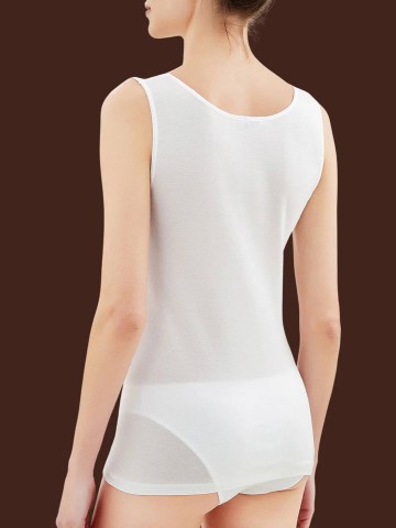 CANOTTA NATURAL SPALLA LARGA RAGNO 028192 BIANCO