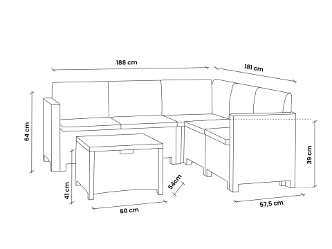 SET NEBRASKA CORNER GRAPHITE 9074.4