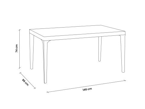 TAVOLO KING DINING GRAPHITE 440.4