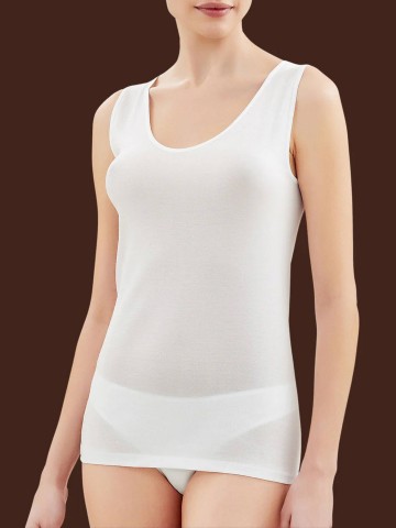 CANOTTA NATURAL SPALLA LARGA RAGNO 028192 BIANCO