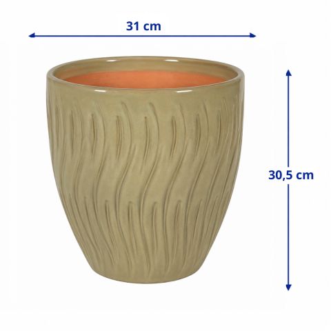 VASO CERAMICA CORSICA L D31X30,5H TERRA