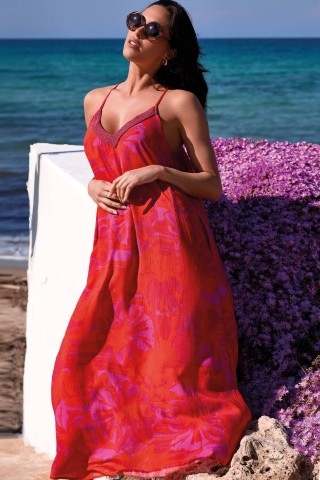 MIRI ABITO LUNGO DONNA DB26-067 MULTICOLOR