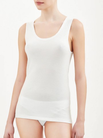 MAGLIA SINTONIA PURA SPALLA LARGA CON PIZZO RAGNO 071852 BIANCO LANA